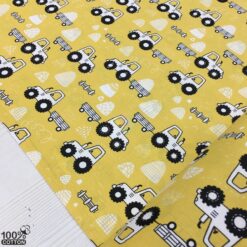 Gardinen Çalışkan Traktörler Desenli Poplin Kumaş