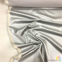 Parlak Gümüş Gri Kadife Kumaş