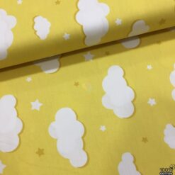 Wella Bulut Desenli %100 Pamuk Nevresimlik Poplin Kumaş