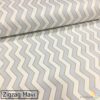 Gold Mavi Zigzag Desenli Poplin Kumaş