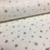 Gümüş Simli Çıtır Yıldızlar Desenli Poplin Kumaş