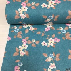 Violet Bloom Desenli Poplin Kumaş