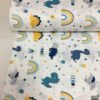 Dinozor ve Gökkuşağı Desenli Poplin Kumaş
