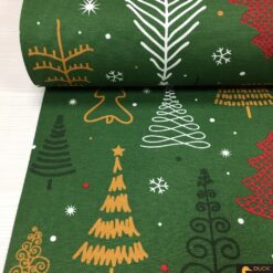 Noel Ağaçları Desenli DUCK® Keten Kumaş