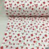 Mini Kırmızı Çiçekler Desenli Nevresimlik Poplin Kumaş