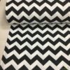 Siyah Zikzak Panama Keten Kumaş