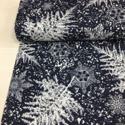 Kar Kristalleri Desenli Poplin Kumaş