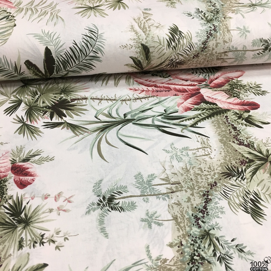 Wella Home Paradise Island Desenli Poplin Kumaş - Görsel 2