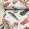 Büyük Kuş Tüyü Desenli Poplin Kumaş