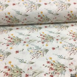 Elegant Florals Desenli Nevresimlik Poplin Kumaş - Görsel 3