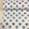 Gardinen Mavi Gri Yıldız Desenli Poplin Kumaş