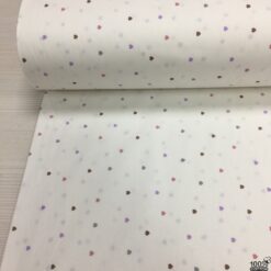Mini Kalpler Desenli Nevresimlik Poplin Kumaş