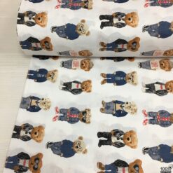 Teddy Bear Desenli Poplin Kumaş - Görsel 5