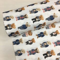 Teddy Bear Desenli Poplin Kumaş - Görsel 4