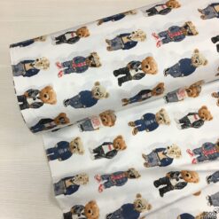 Teddy Bear Desenli Poplin Kumaş - Görsel 2