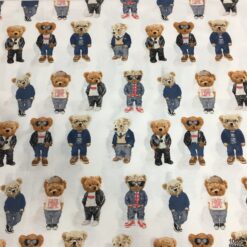 Teddy Bear Desenli Poplin Kumaş - Görsel 3
