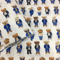 Teddy Bear Desenli Poplin Kumaş