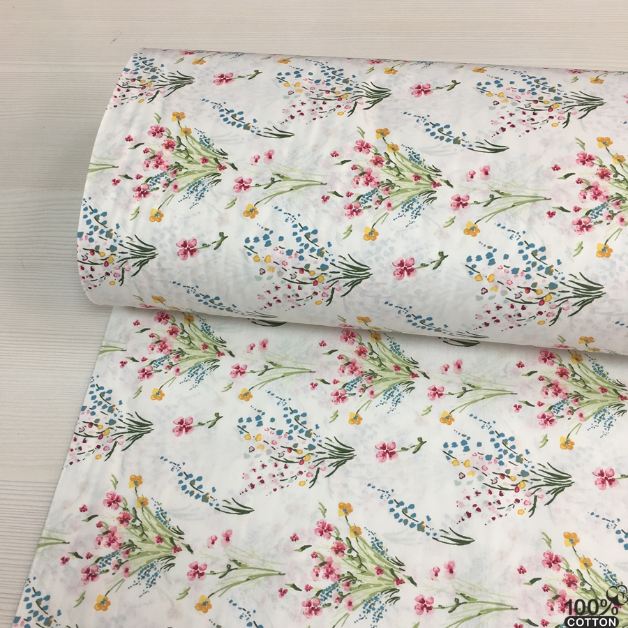 Elegant Florals Desenli Nevresimlik Poplin Kumaş
