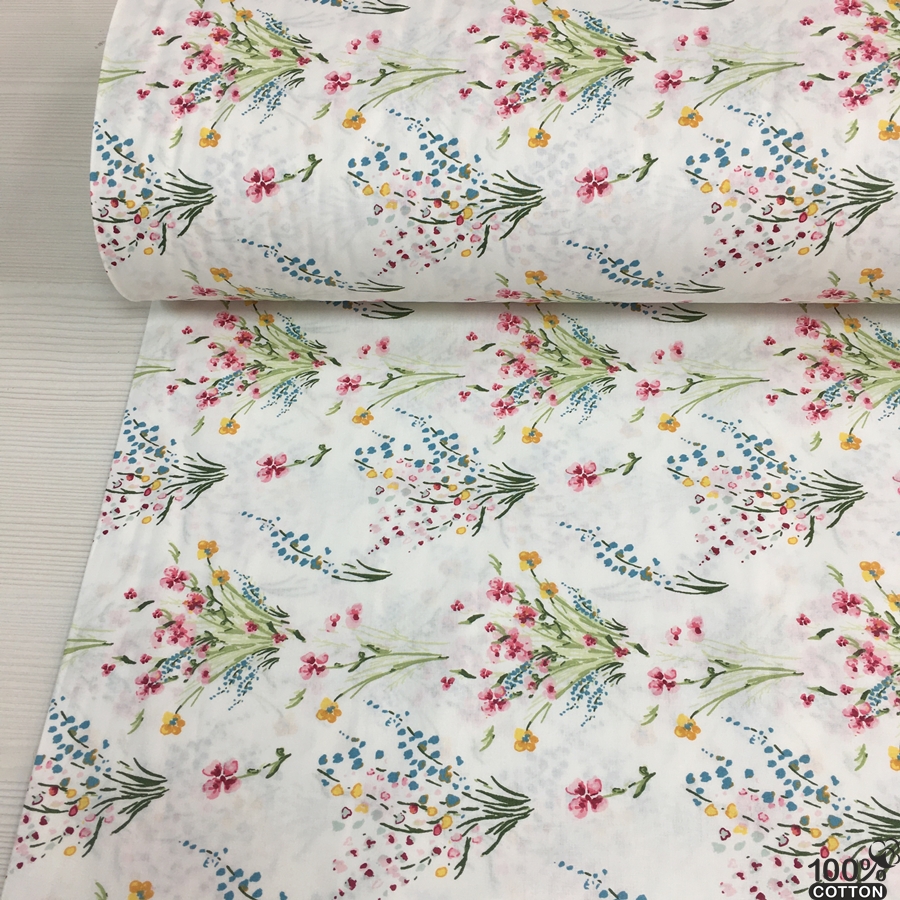 Elegant Florals Desenli Nevresimlik Poplin Kumaş - Görsel 2