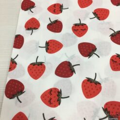 Çilek Desenli Nevresimlik Poplin Kumaş - Görsel 2