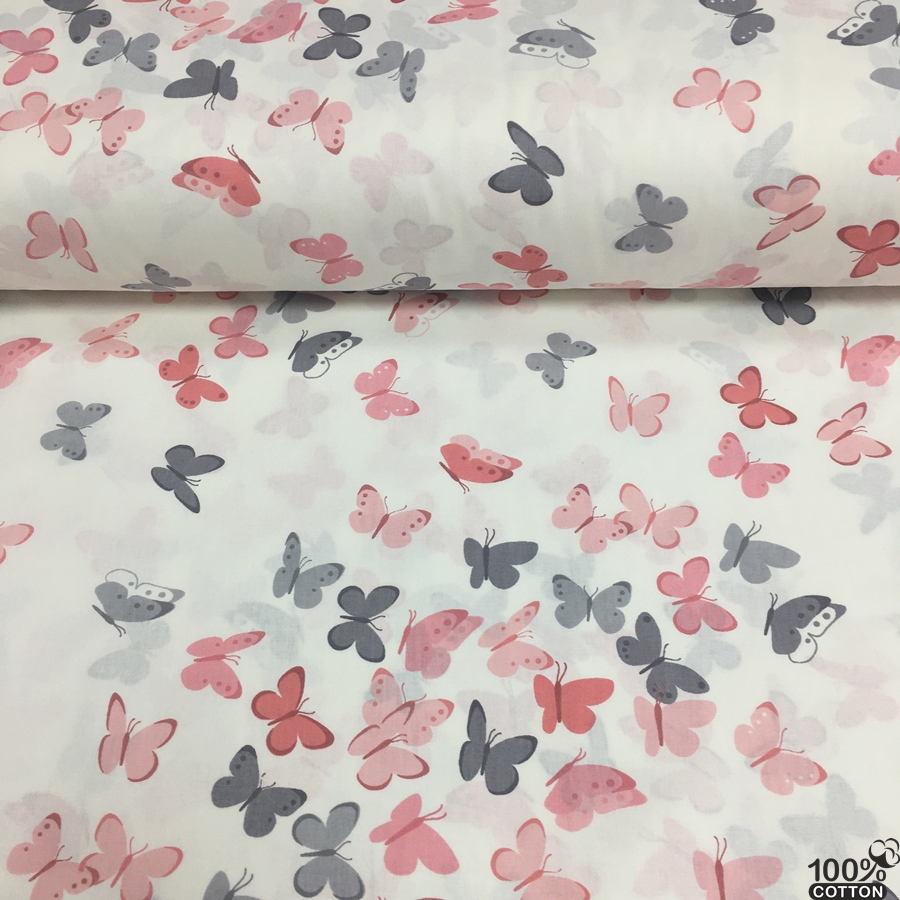 Wella Home Kelebek Desenli Nevresimlik Poplin Kumaş - Görsel 2