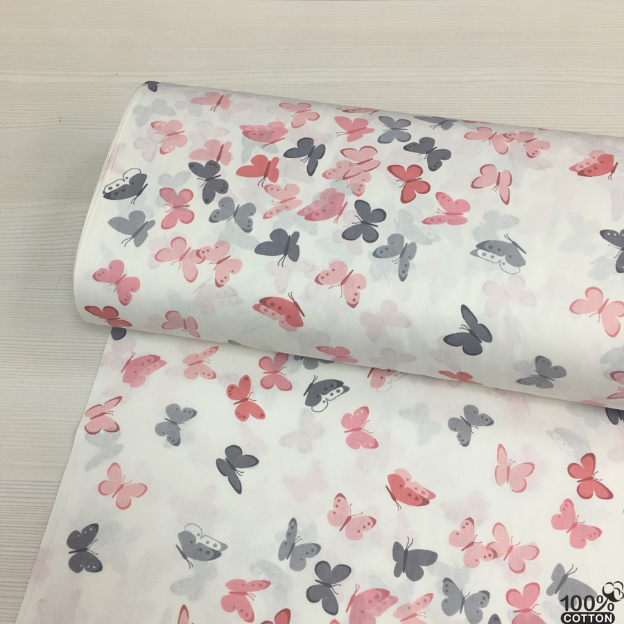 Wella Home Kelebek Desenli Nevresimlik Poplin Kumaş