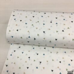 Küçük Üçgenler Desenli Nevresimlik Poplin Kumaş