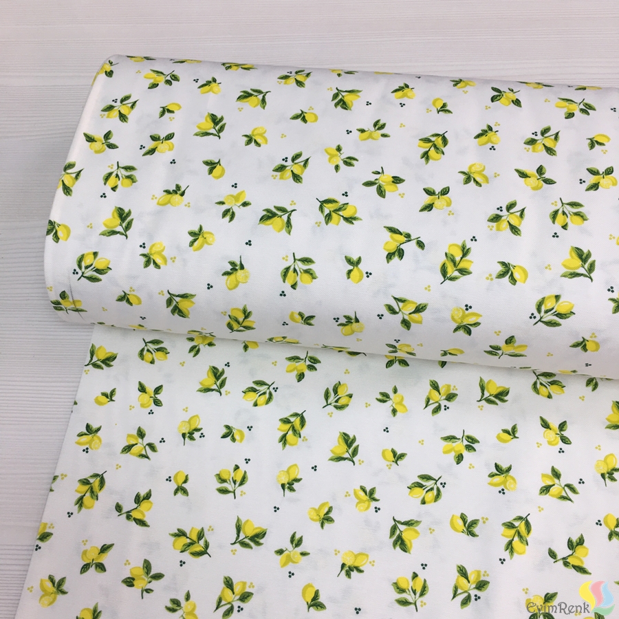 Dolce Limone Desenli Panama Keten Kumaş