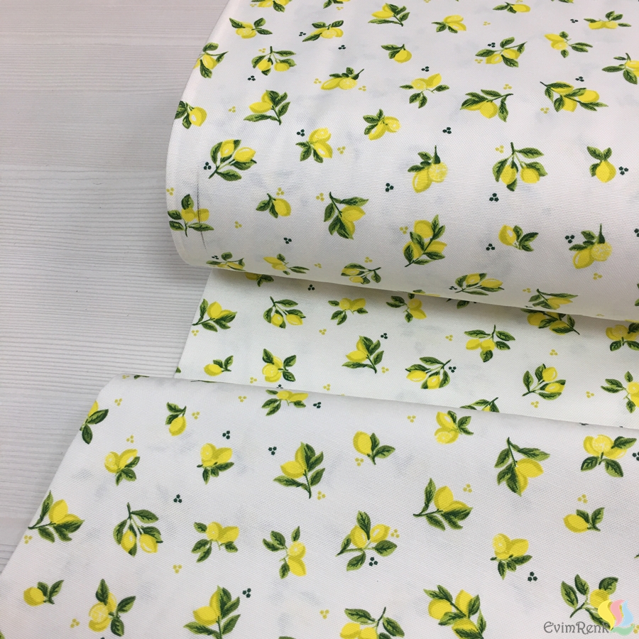 Dolce Limone Desenli Panama Keten Kumaş - Görsel 4