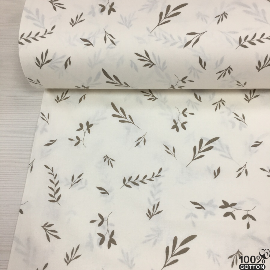 Mira Leaf %100 Pamuk Nevresimlik Poplin Kumaş - Görsel 3