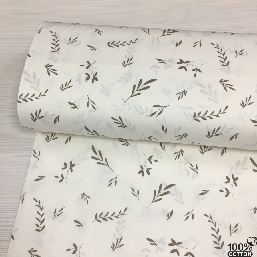 Mira Leaf %100 Pamuk Nevresimlik Poplin Kumaş