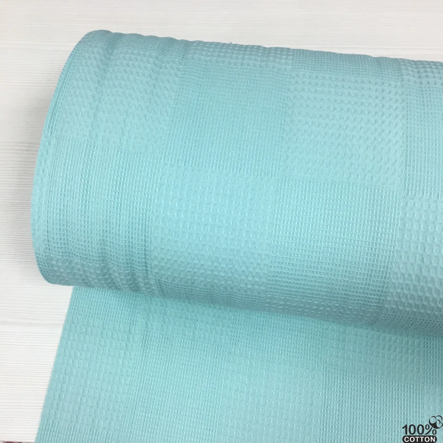Nil Yeşil Renk Waffle Pike Kumaşı - Görsel 3