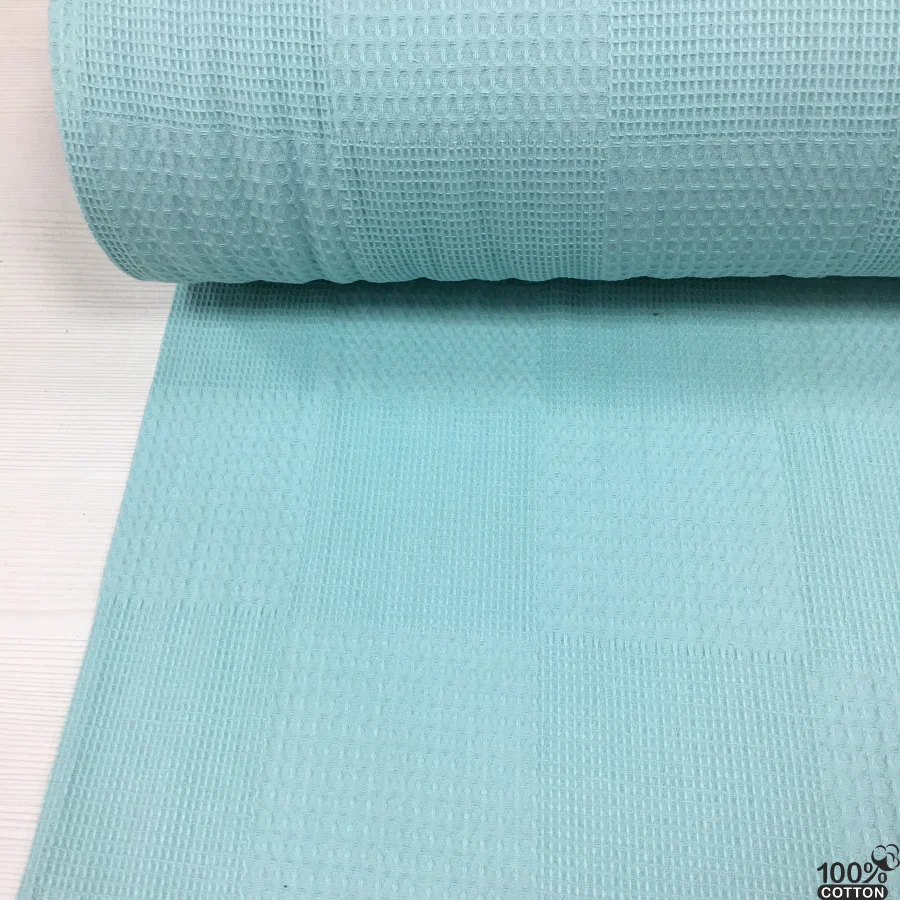 Nil Yeşil Renk Waffle Pike Kumaşı - Görsel 2