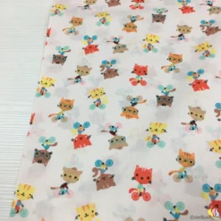 Kedi Desenli Satenimsi İnce Hobi Kumaş - Görsel 2