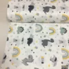 Dinozor ve Gökkuşağı Desenli Poplin Kumaş
