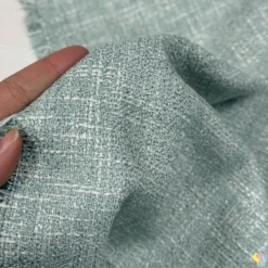 Mint Renk Kırçıllı Kumlu Keten Kumaş