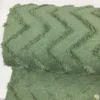 Haki Renk Zikzak Püsküküllü Pike Yatak Örtüsü Kumaşı