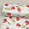Kırmızı Laleler %100 Pamuk Nevresimlik Poplin Kumaş