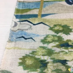 Manzara Desenli Jüt Görünümlü Kumaş - Görsel 2