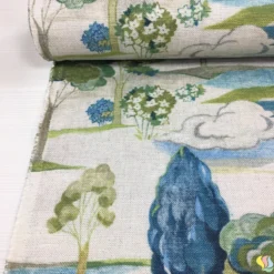 Manzara Desenli Jüt Görünümlü Kumaş - Görsel 4
