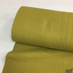 Canlı Yağ Yeşili Renk Çift Kat Müslin Kumaş