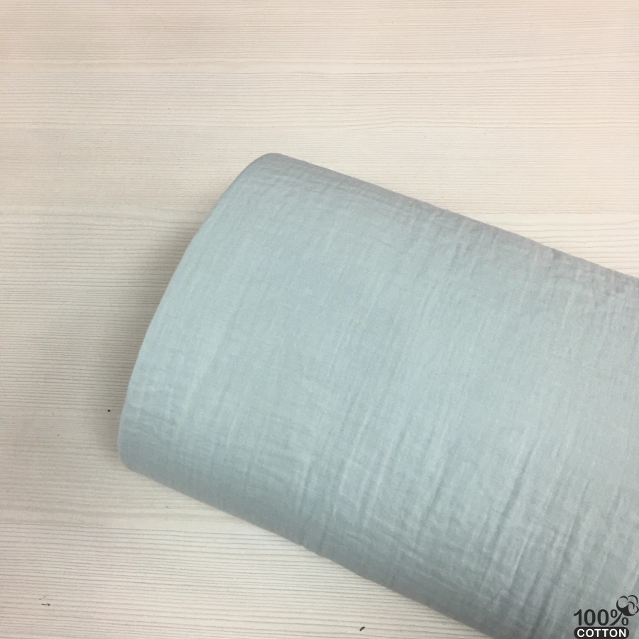 Açık Su Yeşili Renk Çift Kat Müslin Kumaş - Görsel 4