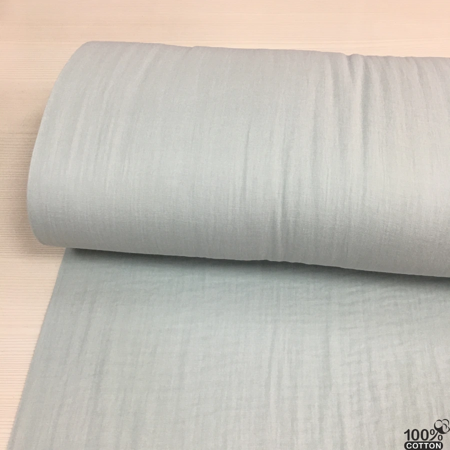 Açık Su Yeşili Renk Çift Kat Müslin Kumaş - Görsel 2