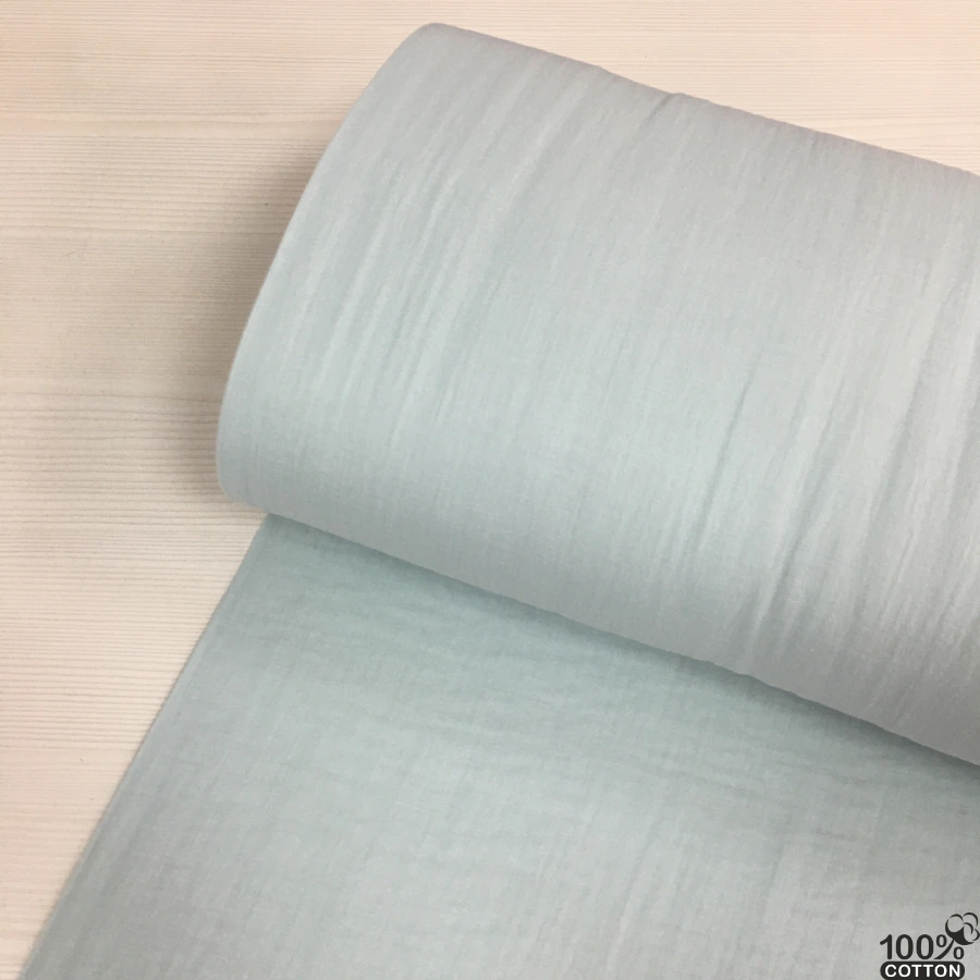 Açık Su Yeşili Renk Çift Kat Müslin Kumaş - Görsel 3