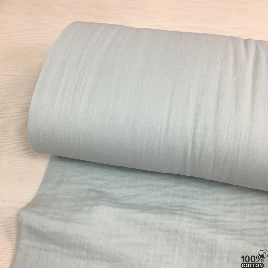 Açık Su Yeşili Renk Çift Kat Müslin Kumaş