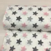 Pembe Gri Yıldız %100 Pamuk Nevresimlik Poplin Kumaş