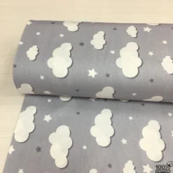 Wella Bulut Desenli %100 Pamuk Nevresimlik Poplin Kumaş