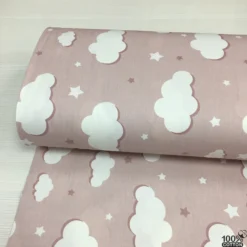 Wella Bulut Desenli %100 Pamuk Nevresimlik Poplin Kumaş