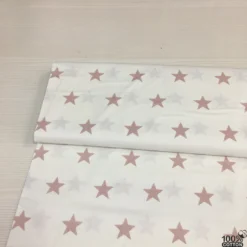 Wella Pudra Yıldız %100 Pamuk Nevresimlik Poplin Kumaş