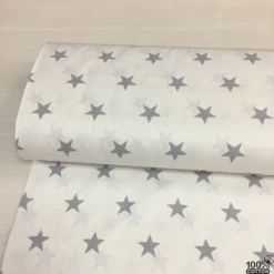 Wella Gri Yıldız %100 Pamuk Nevresimlik Poplin Kumaş